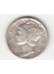 1942 - 10 Cents (Dime) Argento Dollaro Stati Uniti Mercury Dime Spl